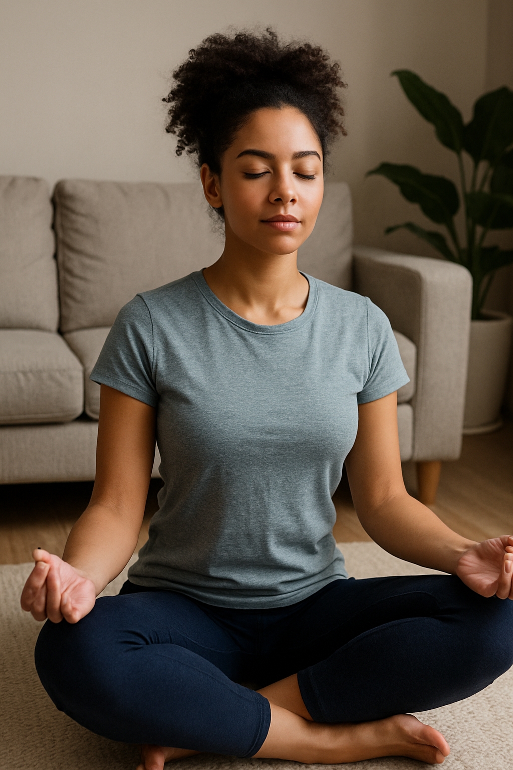 Woman meditating in nature, representing the calm and wellness that FeelGoodUtah promotes